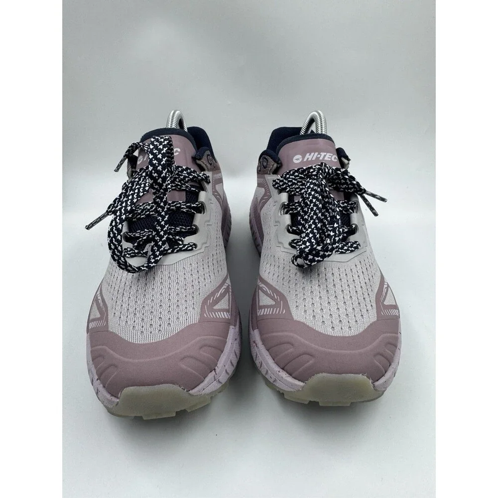 Hi-Tec Women Trail Shoe Athletic 7.5 Breathable Mesh, Lace Up, Lilac, Purple